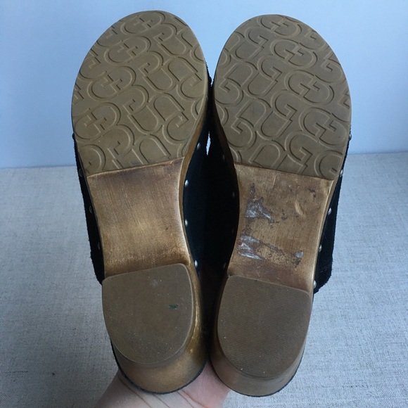 UGG Girl US 3 EU 33 EVIE Black Suede Mules Clogs - Picture 8 of 9